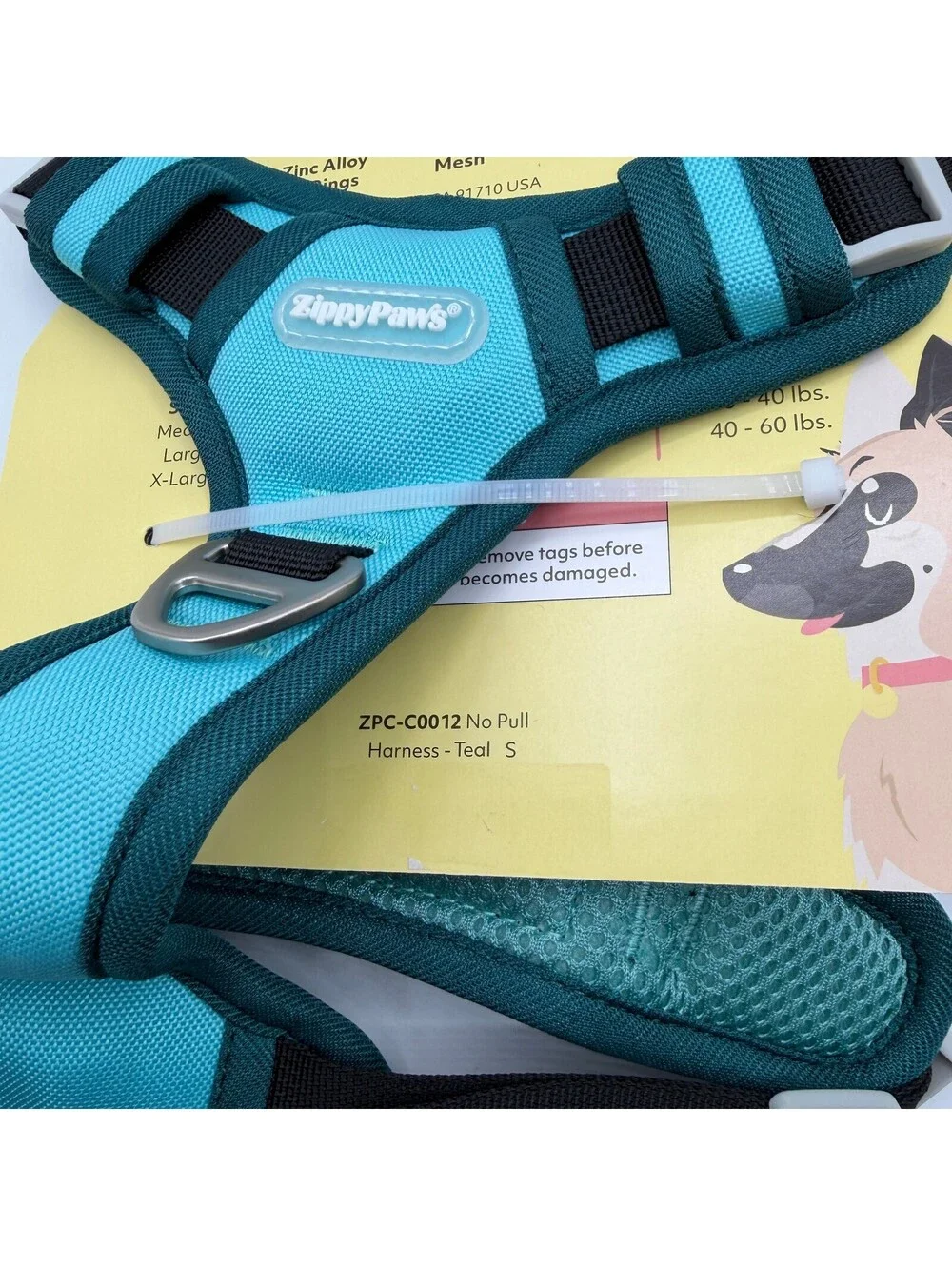 ZippyPaws No Pull Dog Harness Small Teal Black 10 to 20 lbs ZPC-C0012 Zippy Paws